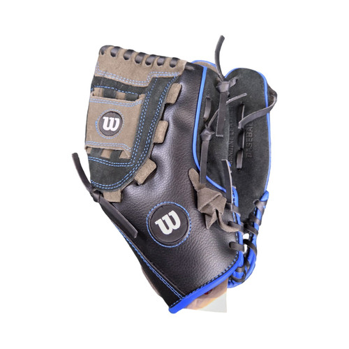 Vist Large View of Product Image Which is Used Wilson A350 GLOVE 11INCH BB/SB Glove RH Throw Black 11"