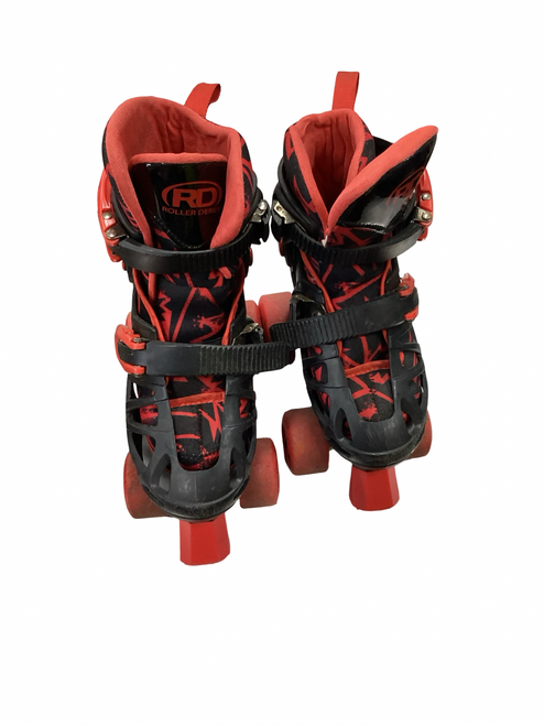 Vist Large View of Product Image Which is Used RollerDerby QUICK FIT Junior Rec Fitness Skates Red Adjustable