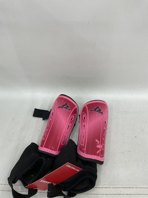 Vist Large View of Product Image Which is Used Brava Soccer Shin Guards Junior Pink MD