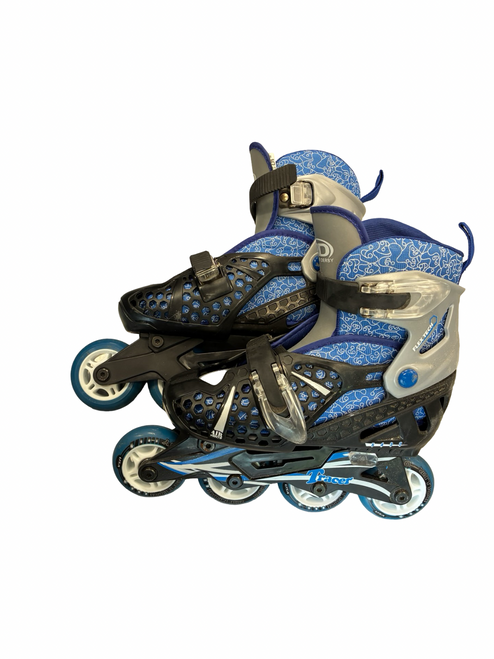 Vist Large View of Product Image Which is Used RollerDerby TRACER Junior Rec Fitness Skates Royal Blue Adjustable
