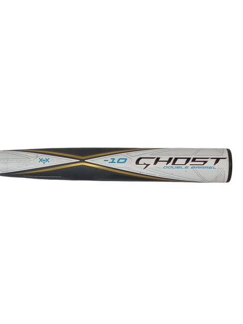 Vist Large View of Product Image Which is Used Easton GHOST DOUBLE BARREL BB/SB Fastpitch Bat White 32"