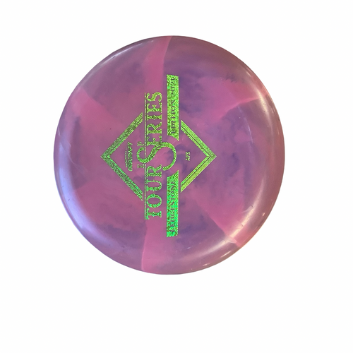 Vist Large View of Product Image Which is Used Discraft LEDGESTONE APX Disc Golf Putter Purple