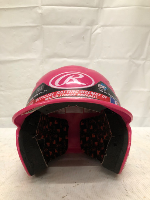 Vist Large View of Product Image Which is Used Rawlings RCFH  GLOSS Batting Helmet No Mask Pink SM
