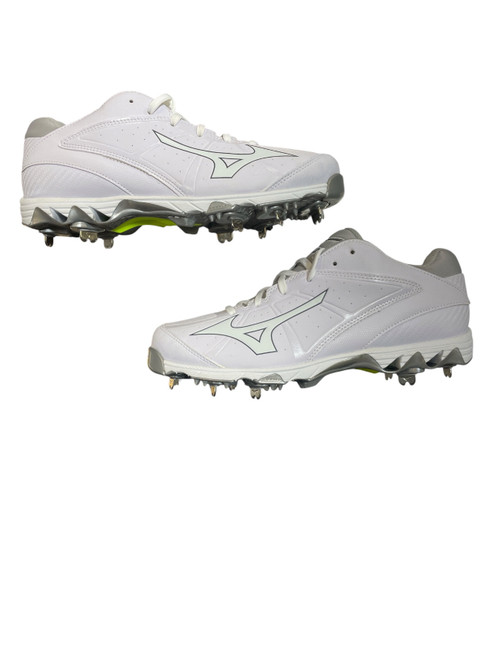 Vist Large View of Product Image Which is Used Mizuno METAL CLEATS BB/SB Cleats White Senior 10
