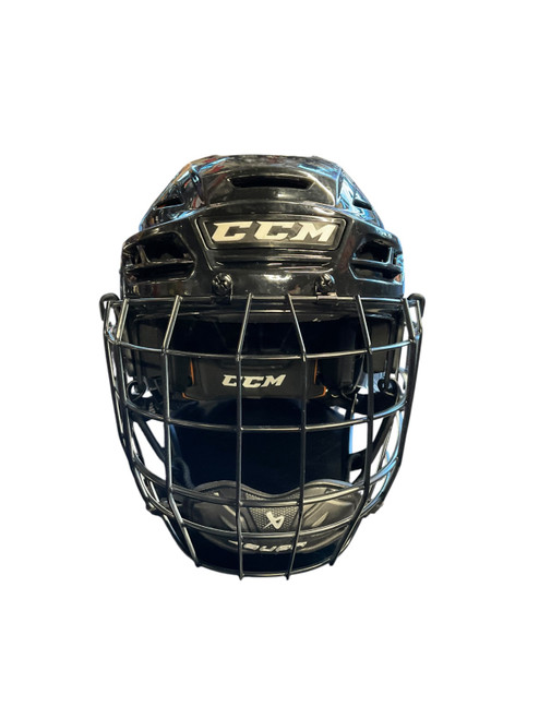 Vist Large View of Product Image Which is Used CCM CCM TACKS 710 HOCKEY HELMET W/CAGE Helmet Cage Combo Black SM
