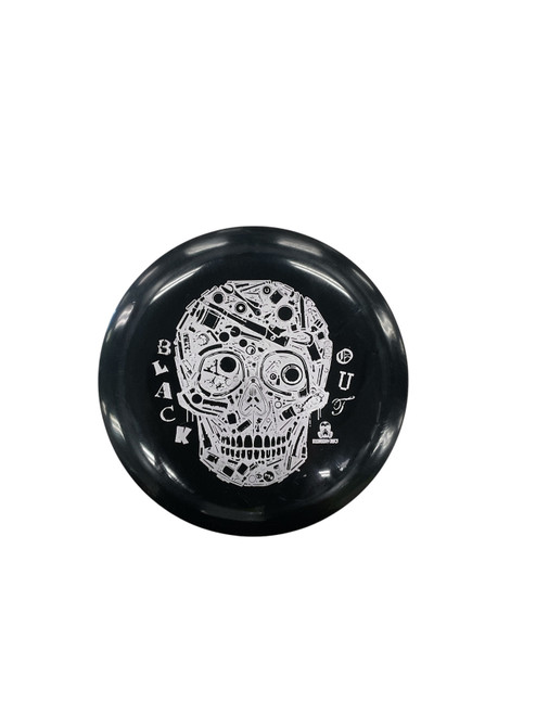 Vist Large View of Product Image Which is Used DOOMSDAY DISCS BLACKOUT Disc Golf Mid Range Black 174g