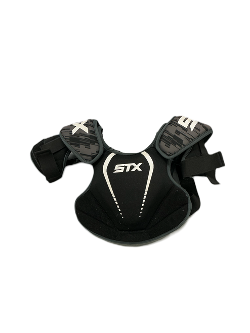 Vist Large View of Product Image Which is Used STX LAX SHOULDER PADS Lacrosse Shoulder Pads Black SM