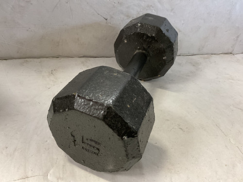 Vist Large View of Product Image Which is Used Hex Dumbbell Grey 15 lb