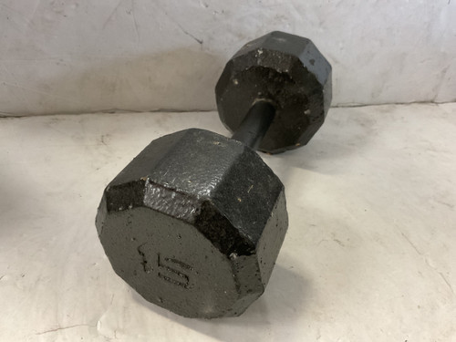 Vist Large View of Product Image Which is Used Hex Dumbbell Grey 15 lb