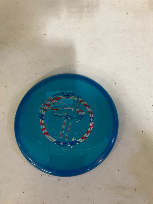 Vist Large View of Product Image Which is Used THROW LIKE A GIRL Disc Golf Mid Range Royal Blue