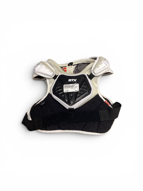Vist Large View of Product Image Which is Used STX STALLION 900 Lacrosse Shoulder Pads White MD