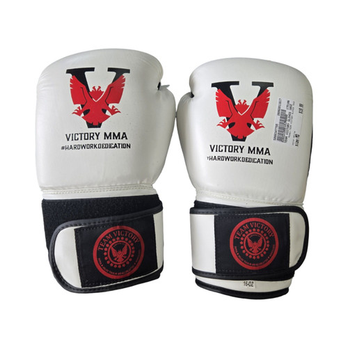 Vist Large View of Product Image Which is Used TEAM VICTORY GLOVES 16OZ Martial Arts Gloves White MD