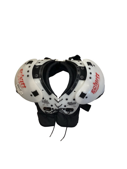 Vist Large View of Product Image Which is Used Schutt JR BLOCKER FB Shoulder Pads White XXS