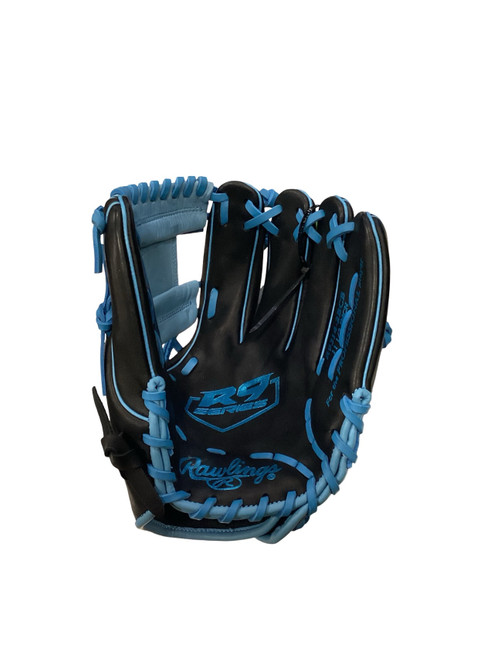 Vist Large View of Product Image Which is Used Rawlings R9 SERIES BB/SB Glove RH Throw Black 11 1/2"