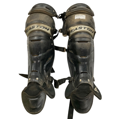 Vist Large View of Product Image Which is Used Easton INT SHIN GUARDS Catchers Leg Guards Black Intermed