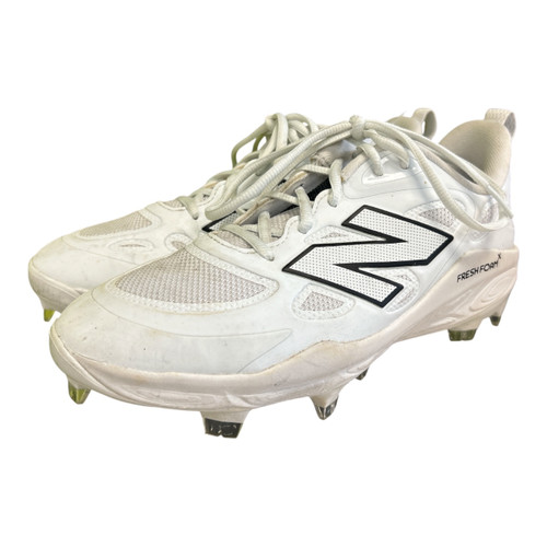 Vist Large View of Product Image Which is Used New Balance FRESH FOAM X VELO V4 BB/SB Cleats White Womens 8