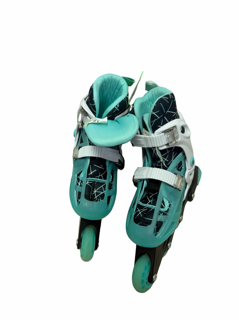 Vist Large View of Product Image Which is Used RollerDerby ADJUSTABLE Inline Skates White Youth 12-2