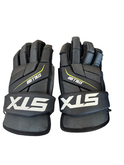 Vist Large View of Product Image Which is Used STX STALLION 200 GLOVES Lacrosse Gloves Mens Black 12"