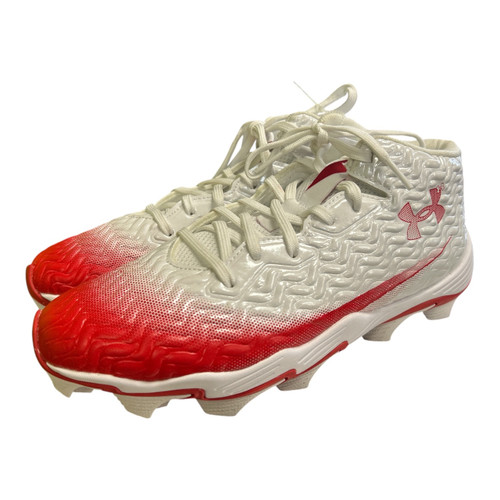Vist Large View of Product Image Which is Used Under Armour SPOTLIGHT HAMMER Jr FB Cleats White Junior 06