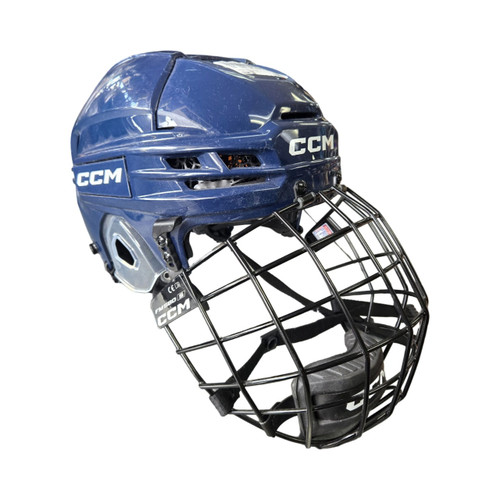 Vist Large View of Product Image Which is Used CCM TACKS 720 HOCKEY HELMET SZ SM Helmet Cage Combo Navy Blue SM