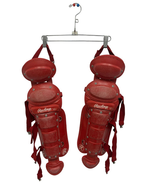 Vist Large View of Product Image Which is Used Rawlings 9DCW Junior Catchers Leg Guards