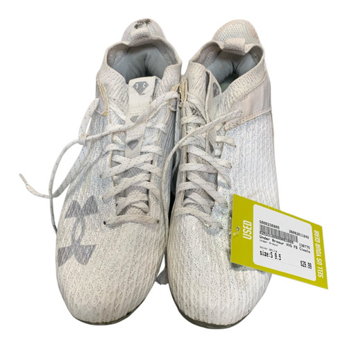 Vist Large View of Product Image Which is Used Under Armour Adult FB Cleats White Senior 9.5