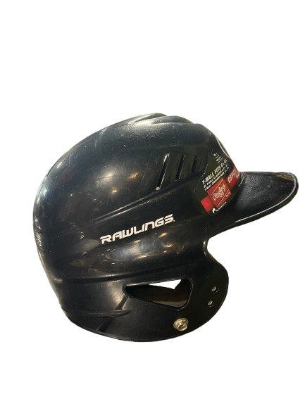 Vist Large View of Product Image Which is Used Rawlings RAWLING BASEBALL HELMET 6 1/4- 6 7/8 Batting Helmet No Mask Black Fits all