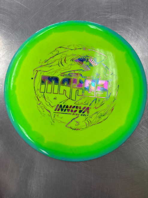 Vist Large View of Product Image Which is Used Innova HALO STAR MAKO3 Disc Golf Mid Range Yellow
