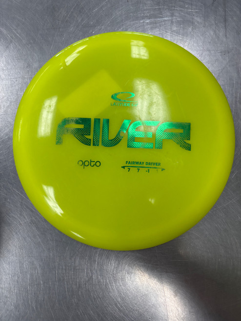 Vist Large View of Product Image Which is Used Latitude 64 OPTO RIVER Disc Golf Driver Yellow