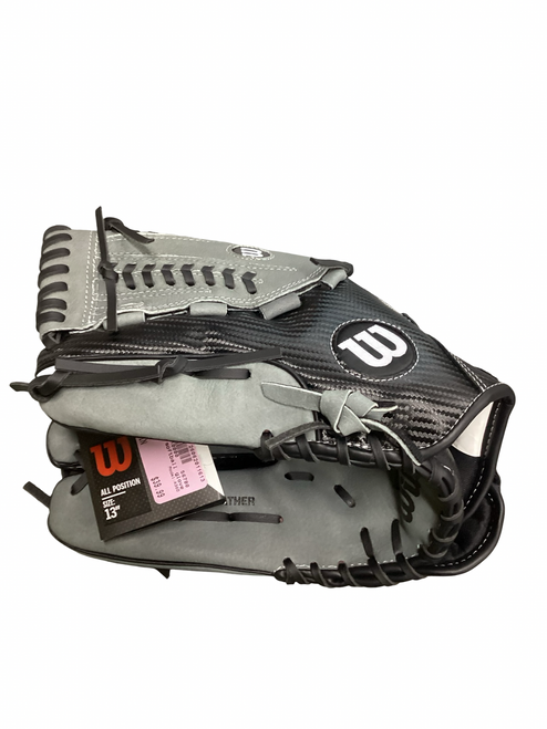Vist Large View of Product Image Which is Used Wilson A360 BB/SB Glove LH Throw Grey 13"
