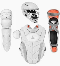 Vist Large View of Product Image Which is New All-Star PAIGE HALSTEAD PHX Series Pro Fastpitch Softball Catcher's Kit White MD