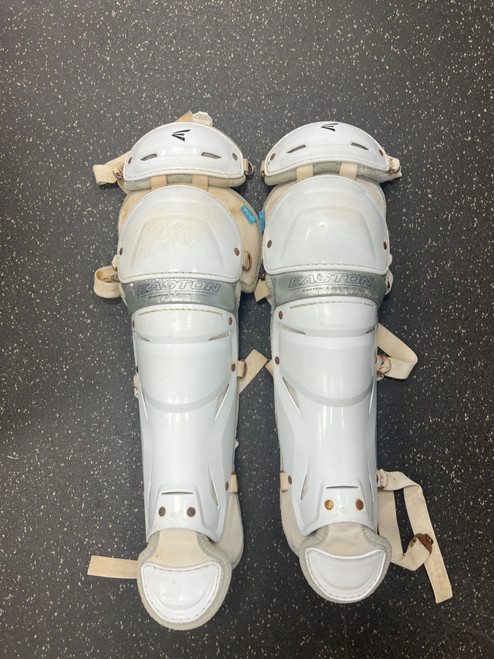 Vist Large View of Product Image Which is Used Easton THE FUNDAMENTAL Catchers Leg Guards White Intermed