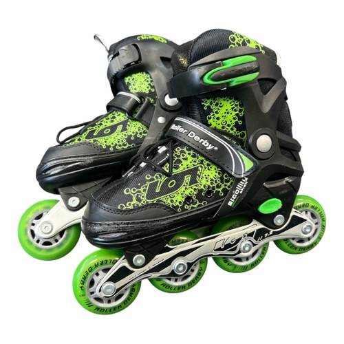 Vist Large View of Product Image Which is Used RollerDerby STABILITY SHELL 2-5 Junior Rec Fitness Skates Black Adjustable