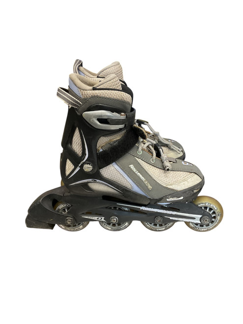 Vist Large View of Product Image Which is Used Rollerblade ABCE 3 ADJ 2-5 Junior Rec Fitness Skates Silver Adjustable