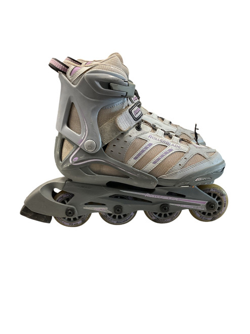 Vist Large View of Product Image Which is Used Rollerblade SG3 ADJ 4-8 Senior Rec Fitness Skates Silver Adjustable
