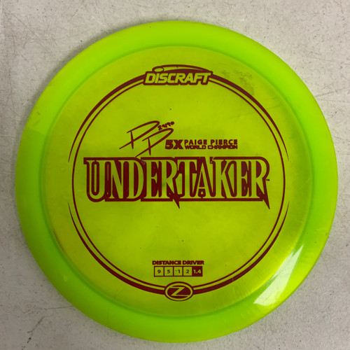Vist Large View of Product Image Which is Used Discraft Z UNDERTAKER PAIGE PIERCE Disc Golf Driver Yellow 172g