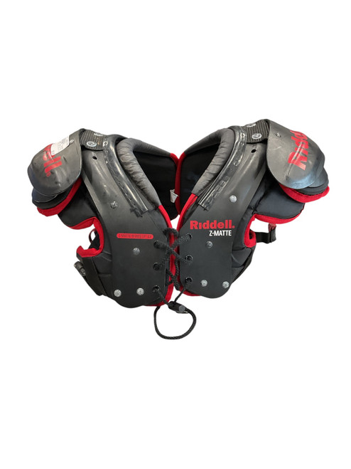 Vist Large View of Product Image Which is Used Riddell Z-MATTE MED SP FB FB Shoulder Pads Black MD