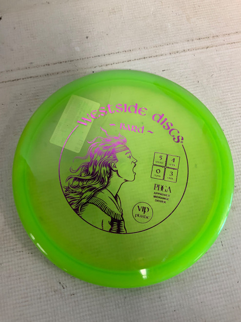 Vist Large View of Product Image Which is Used Westside BARD VIP Disc Golf Mid Range Green