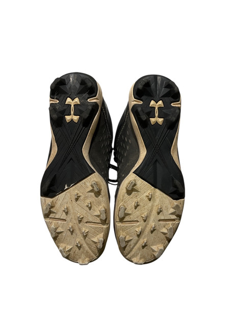 Vist Large View of Product Image Which is Used Under Armour LEADOFF BB/SB Cleats Black Senior 5.5