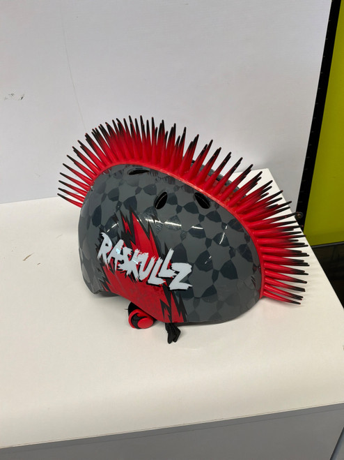 Vist Large View of Product Image Which is Used Raskullz RED SPIKE HELMET Bike Helmet Grey SM
