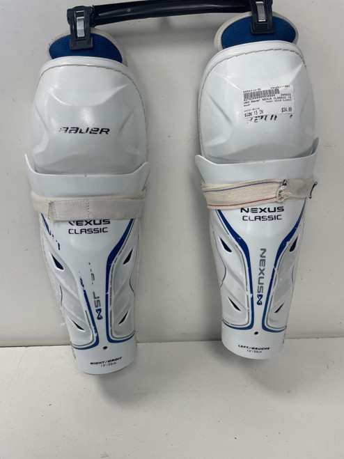 Vist Large View of Product Image Which is Used Bauer NEXUS CLASSIC Intermediate Shin Guards White 13"