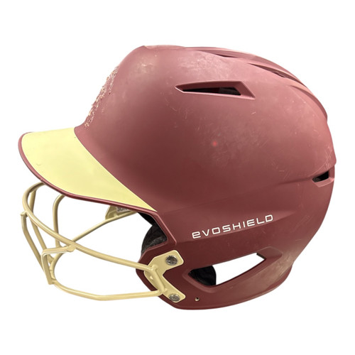 Vist Large View of Product Image Which is Used Evoshield FSU HELMET Batting Helmet w/Mask Maroon One Size