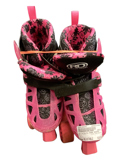 Vist Large View of Product Image Which is Used RollerDerby QUAD SKATES Junior Roller Quad Skates Pink Adjustable