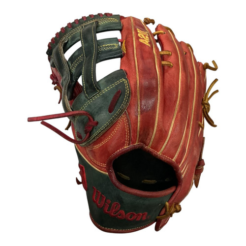 Vist Large View of Product Image Which is Used Wilson A2K JS22GM JUAN SOTO GAME SPEC Glove LH Throw Red And Navy Blue 12 3/4"