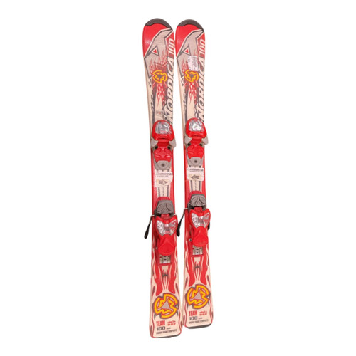 Vist Large View of Product Image Which is Used Nordica TEAM 100 Boys DH Ski/Binding White 100 cm