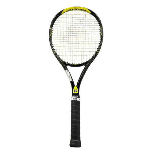 Vist Large View of Product Image Which is Used Wilson K FACTOR K PRO OPEN Adult Tennis Racquet Green 4 1/4"