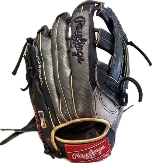 Vist Large View of Product Image Which is Used Rawlings PRORBH3 BB/SB Glove RH Throw Grey 12 3/4"