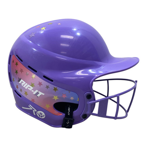 Vist Large View of Product Image Which is Used RIP-IT SB HELMET Batting Helmet w/Mask Purple S/M