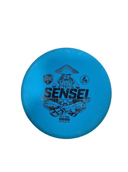 Vist Large View of Product Image Which is Used Discmania ACTIVE SENSEI Disc Golf Putter Royal Blue