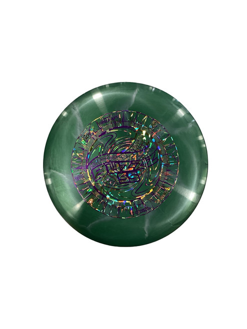 Vist Large View of Product Image Which is Used Discraft 2022 LEDGESTONE TI SWIRL BUZZZ SS Disc Golf Mid Range Green